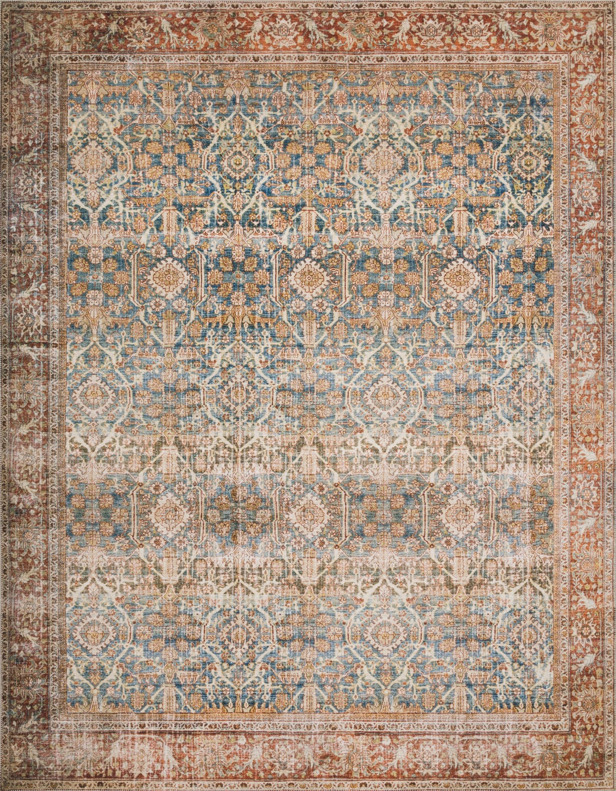 The Layla Rug 4 | Ocean/Rust - Plain Jane Interiors