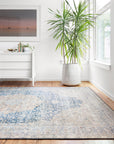 The Layla Rug 7 | Blue/Tangerine - Plain Jane Interiors