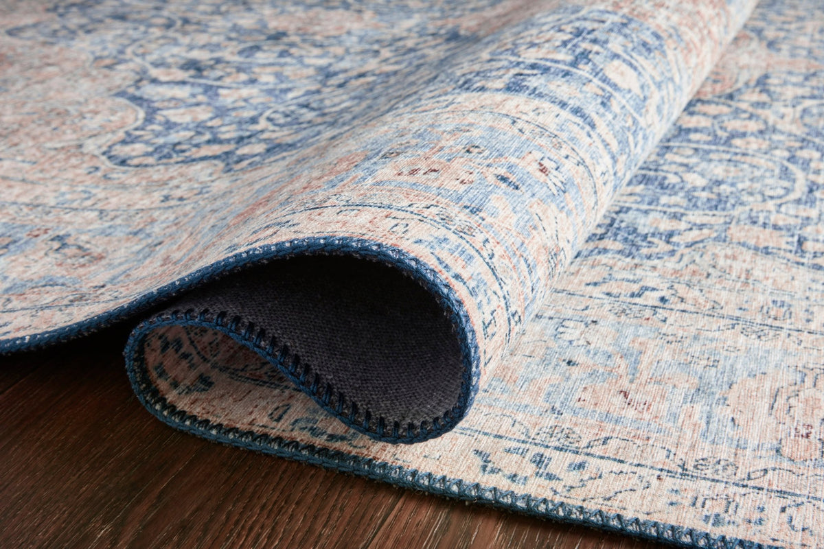 The Layla Rug 7 | Blue/Tangerine - Plain Jane Interiors