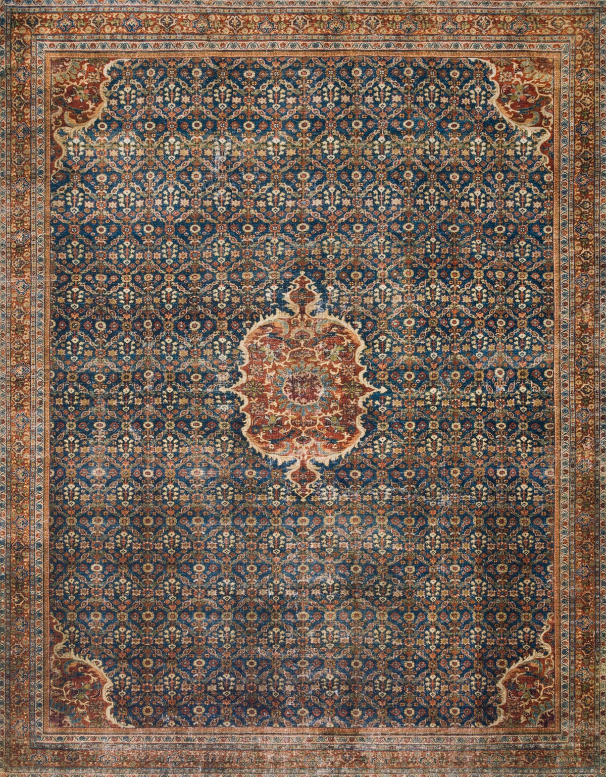 The Layla Rug 9 | Blue/Spice - Plain Jane Interiors