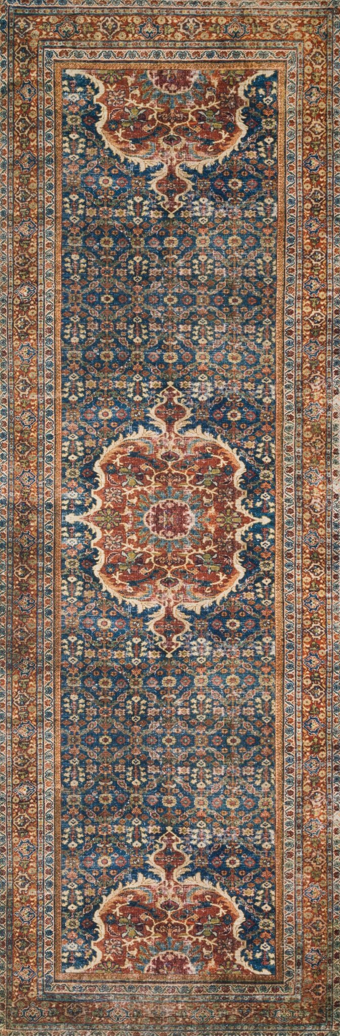 The Layla Rug 9 | Blue/Spice - Plain Jane Interiors