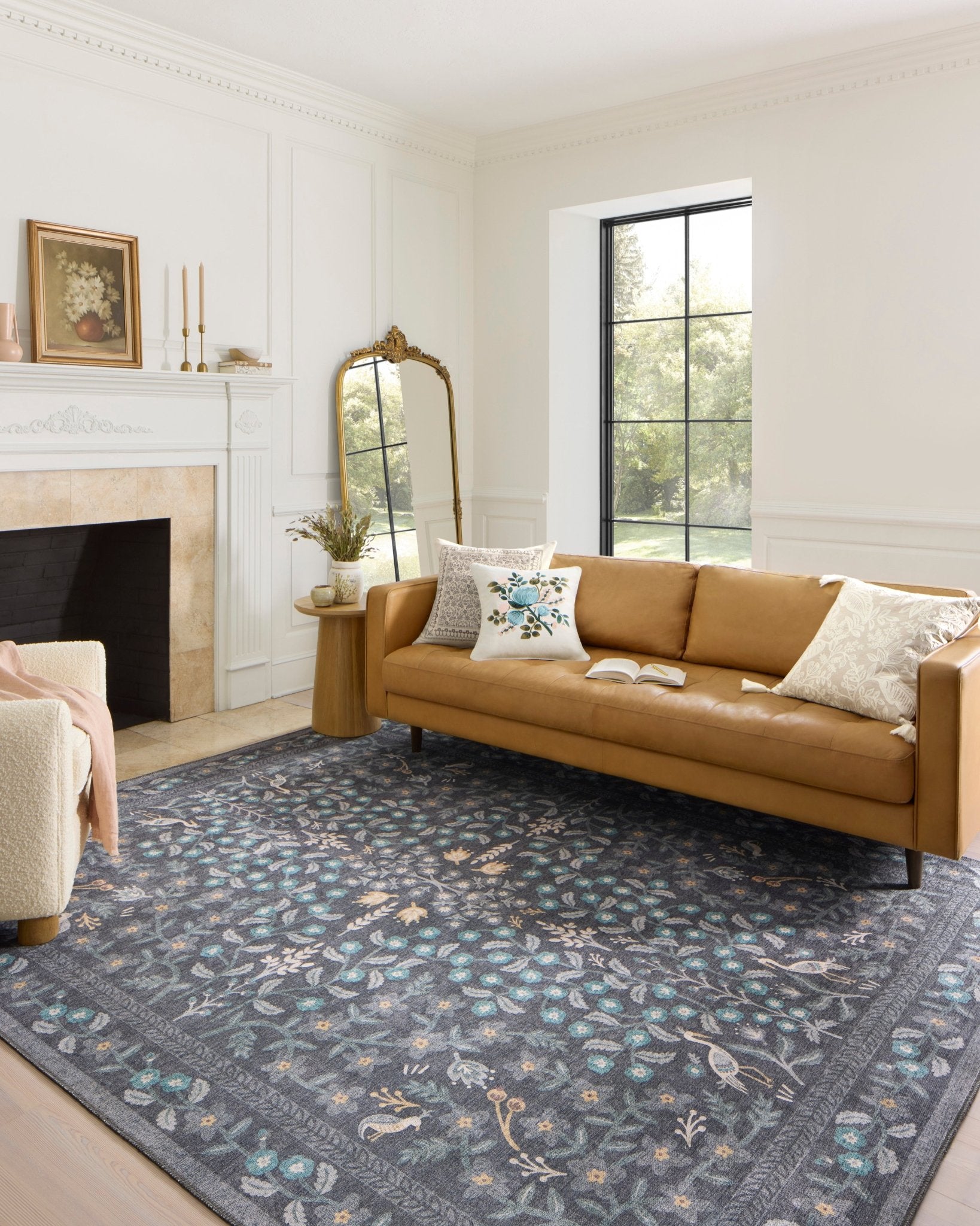 The Nightingale Black Rug by Riffle Co Paper x Loloi - Plain Jane Interiors