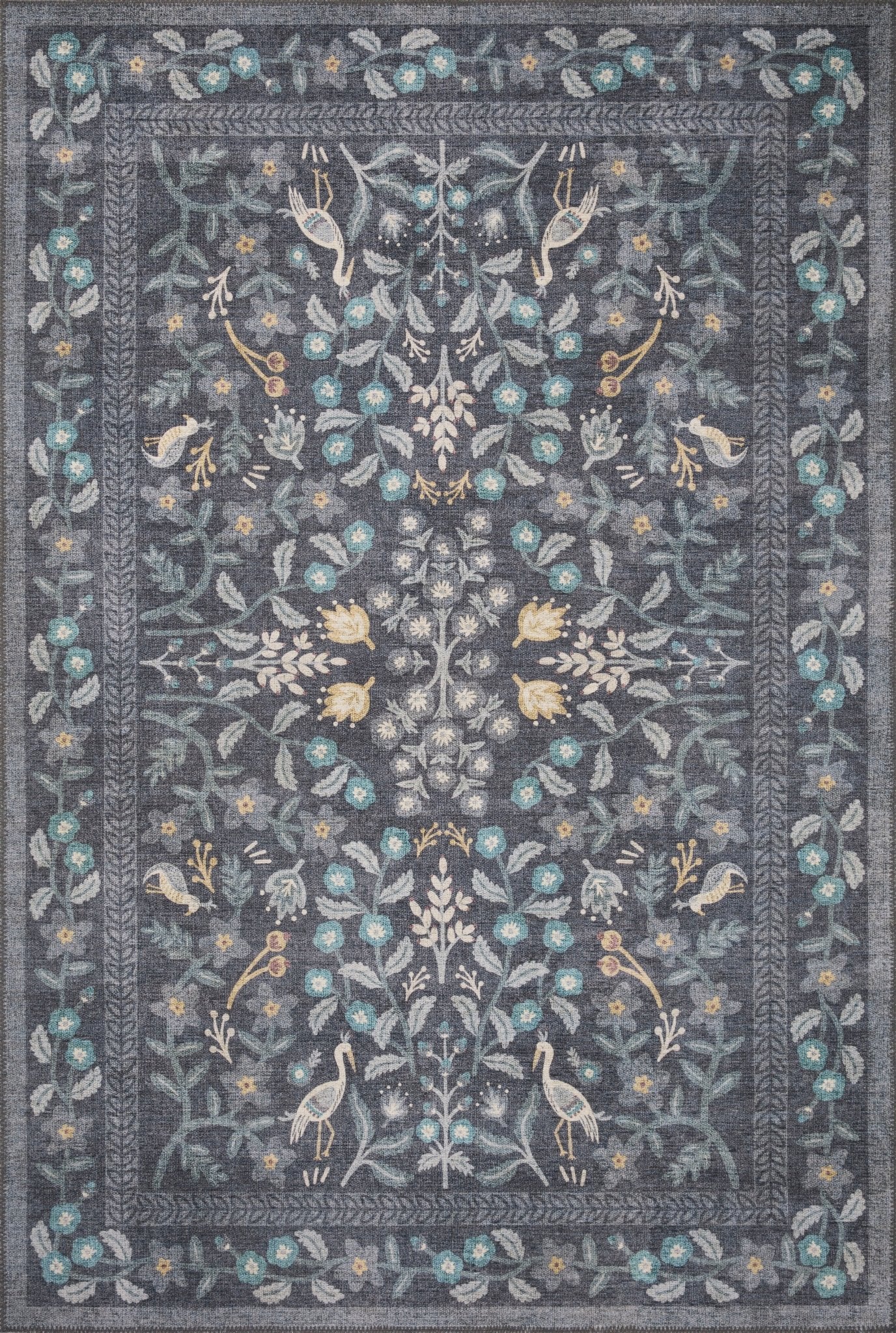 The Nightingale Black Rug by Riffle Co Paper x Loloi - Plain Jane Interiors