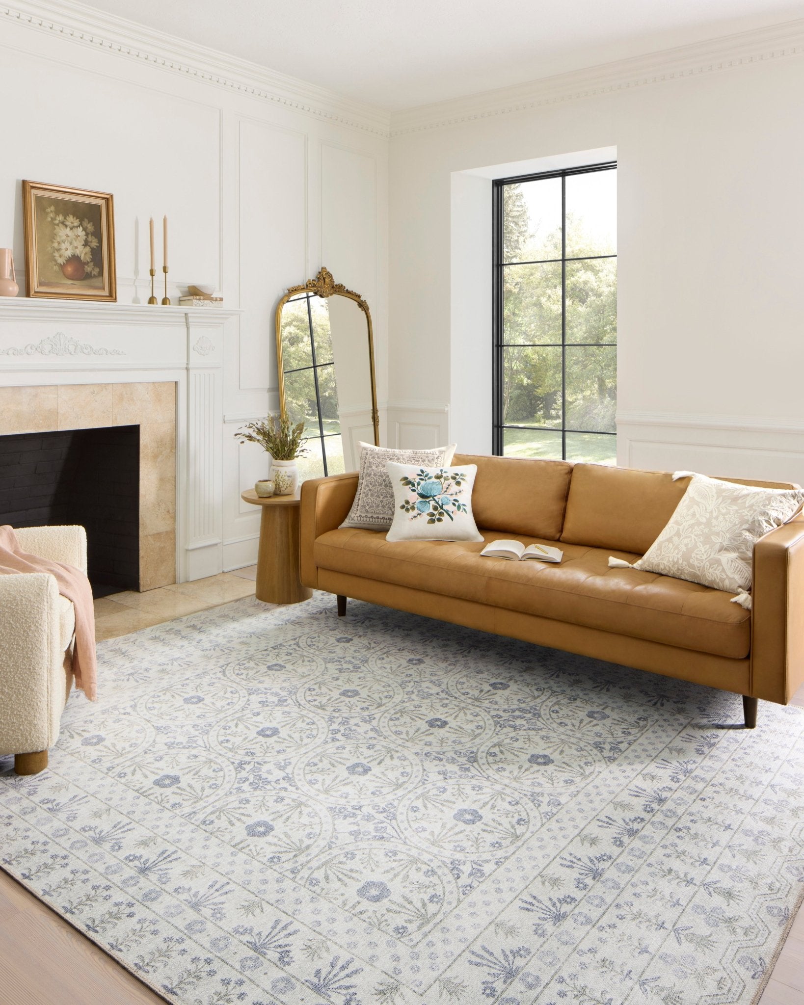 The Rosette Blue Rug by Riffle Co Paper x Loloi - Plain Jane Interiors