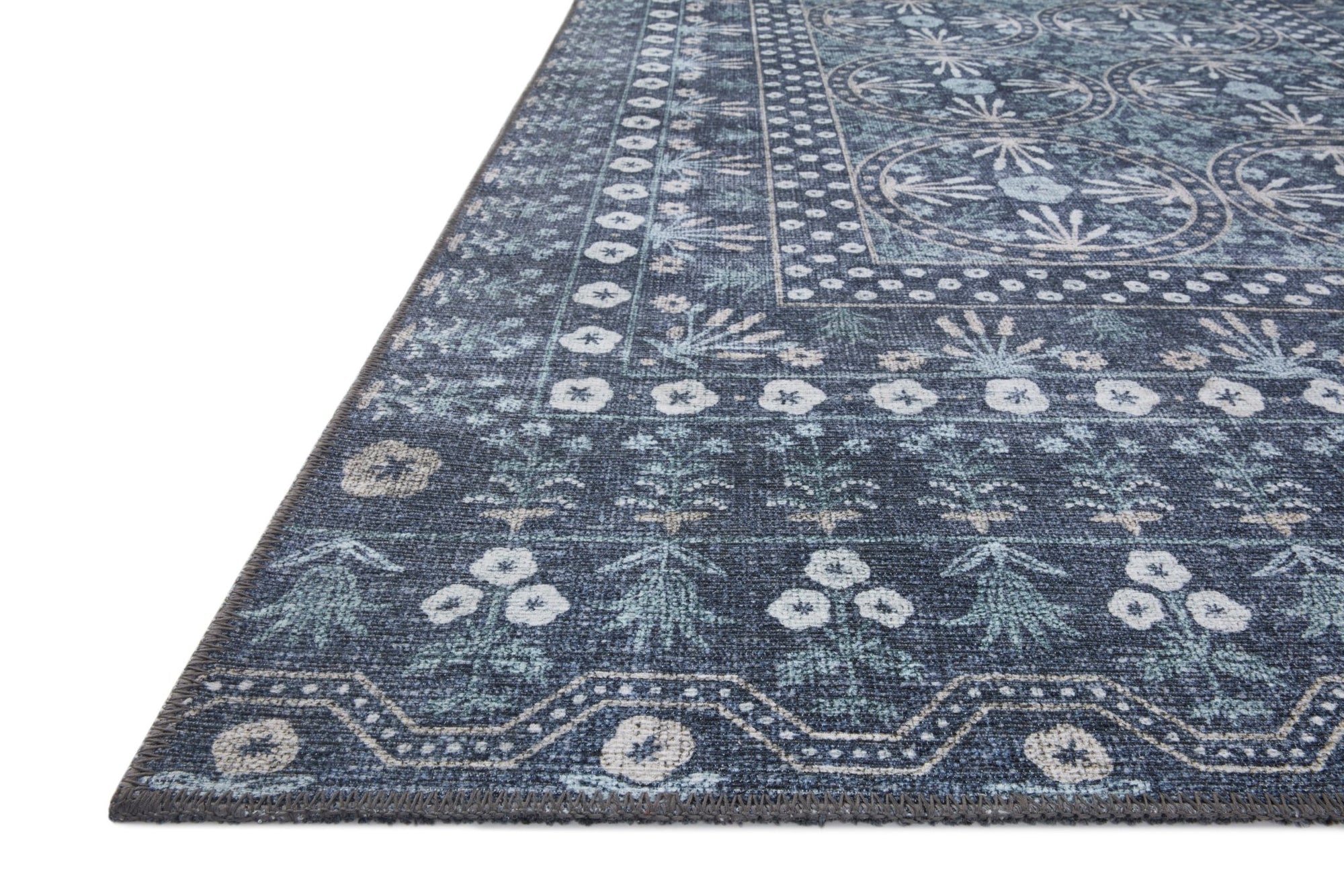The Rosette Blue Rug by Riffle Co Paper x Loloi - Plain Jane Interiors