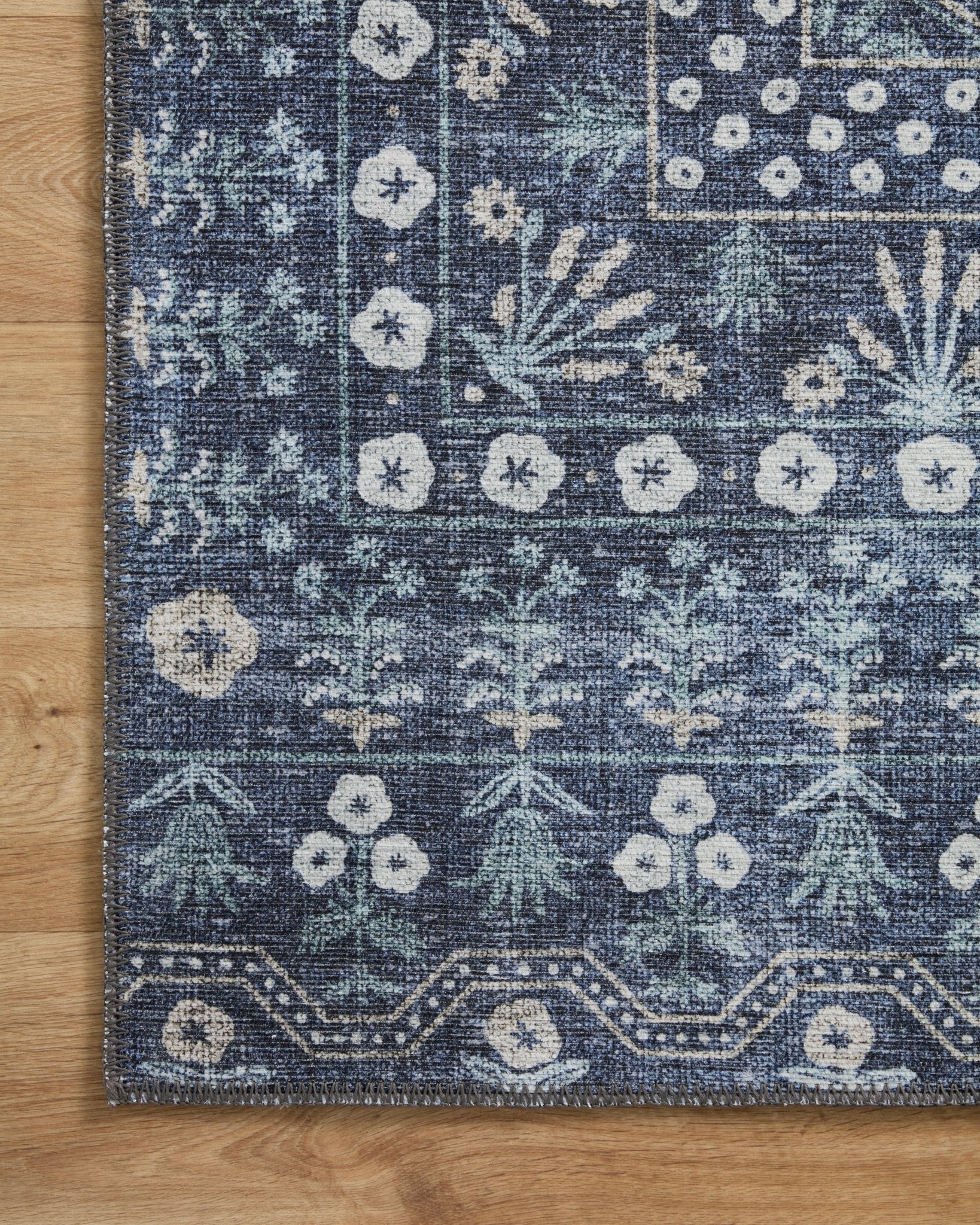 The Rosette Blue Rug by Riffle Co Paper x Loloi - Plain Jane Interiors