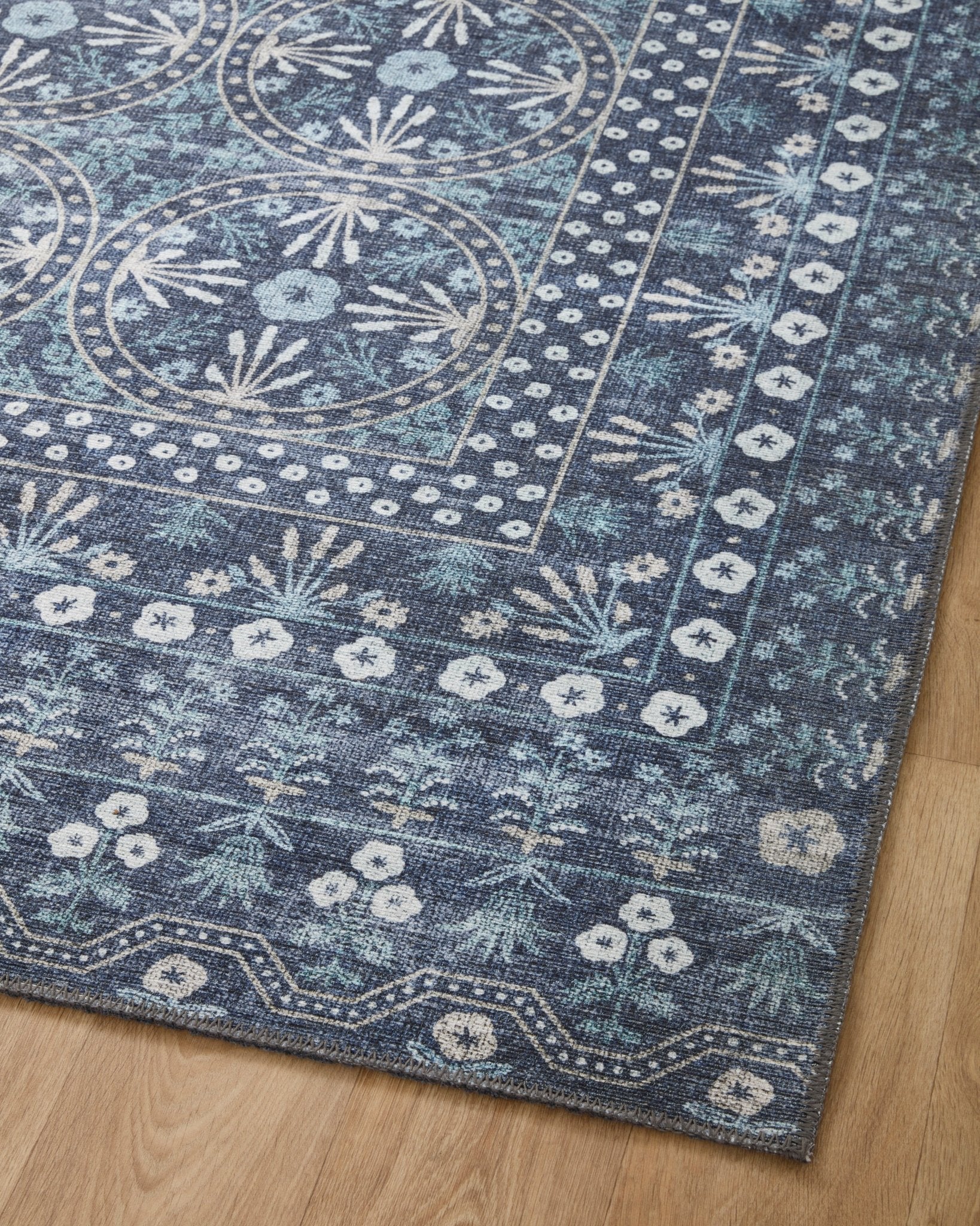 The Rosette Blue Rug by Riffle Co Paper x Loloi - Plain Jane Interiors