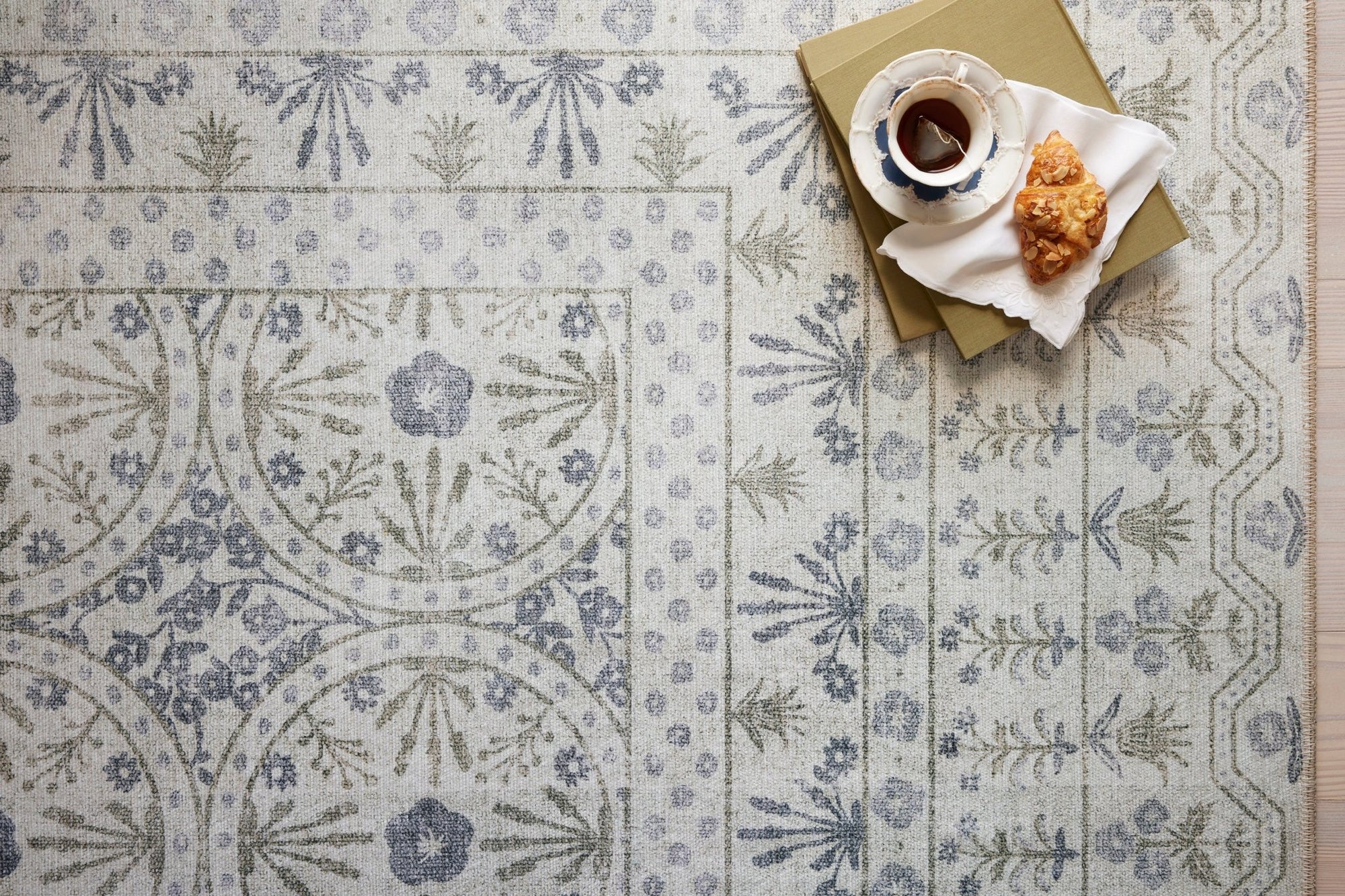 The Rosette Blue Rug by Riffle Co Paper x Loloi - Plain Jane Interiors