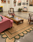 Green Scallop Jute Rug